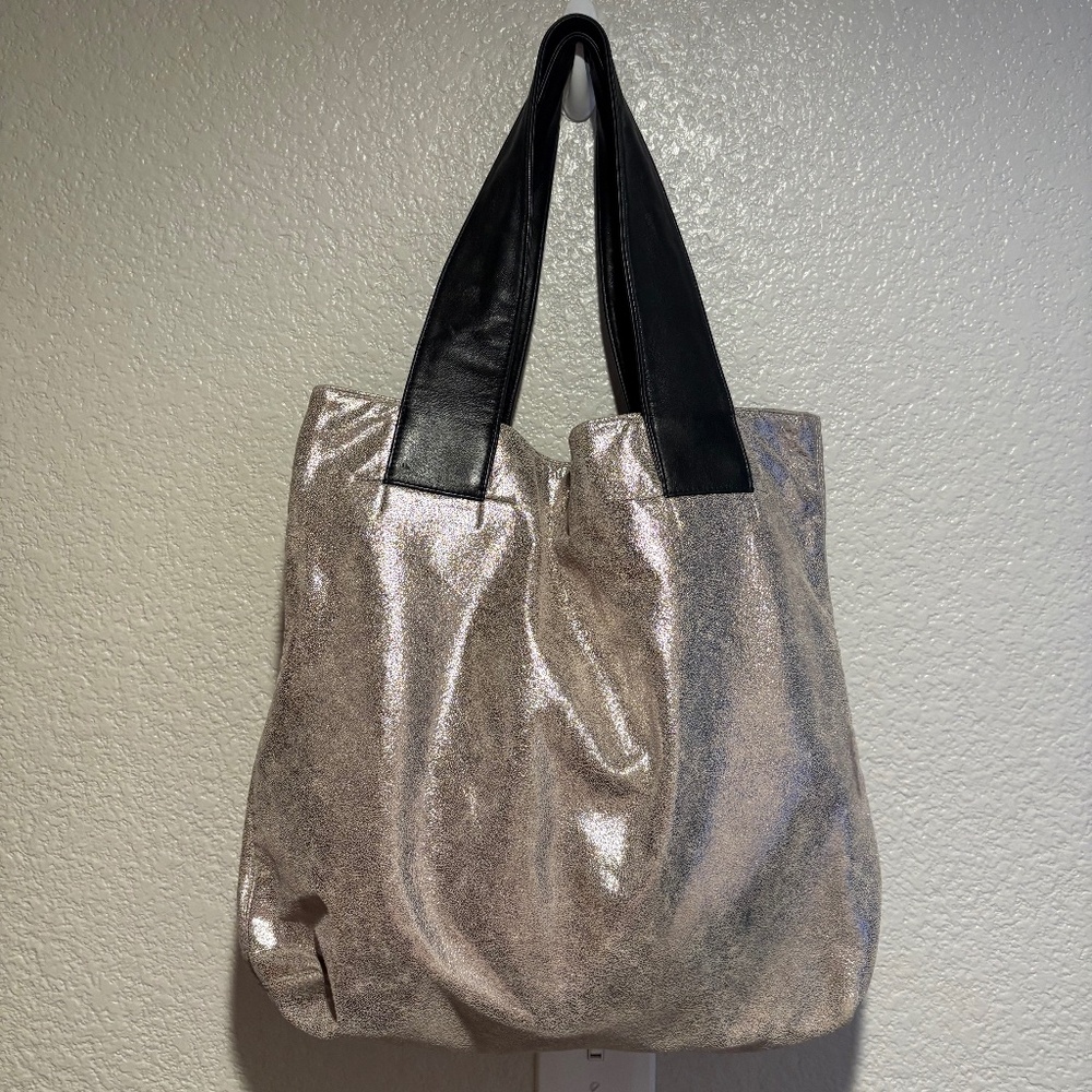 Metallic Leather Tote